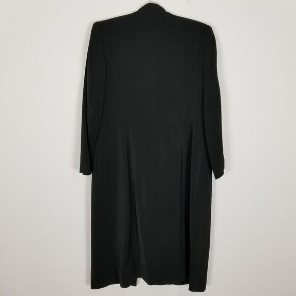 Moshita Couture Women Embellished Long Jacket Sz 12 Black Open Front Event Party - Picture 4 of 9